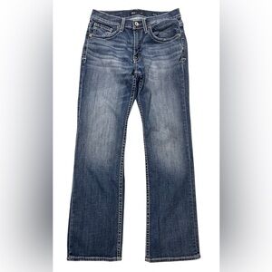 BKE Buckle Jake Straight Denim Blue Jeans Men's 30x32 Embroidered Pants *READ*